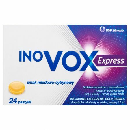 INOVOX EXPRESS x 24pastyl. miód/cytryna