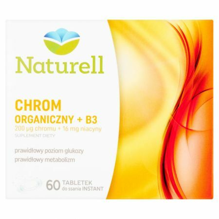 Naturell Chrom organiczny + B3 Suplement diety 60 tabletek do ssania Instant
