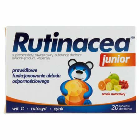 RUTINACEA JUNIOR  x 20tabl.do.ssania (smak owocowy)